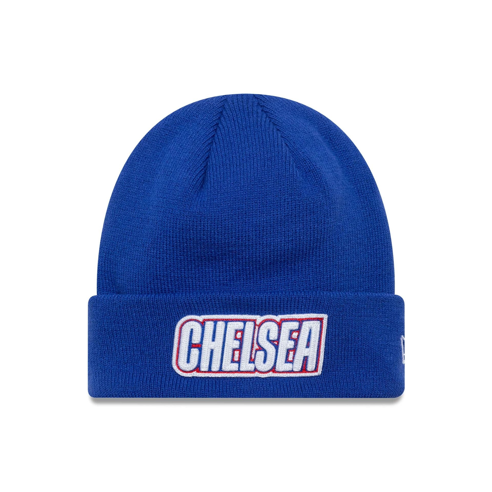 This is a Chelsea FC Lion Crest Keyline Blue Cuff Knit Beanie Hat 1