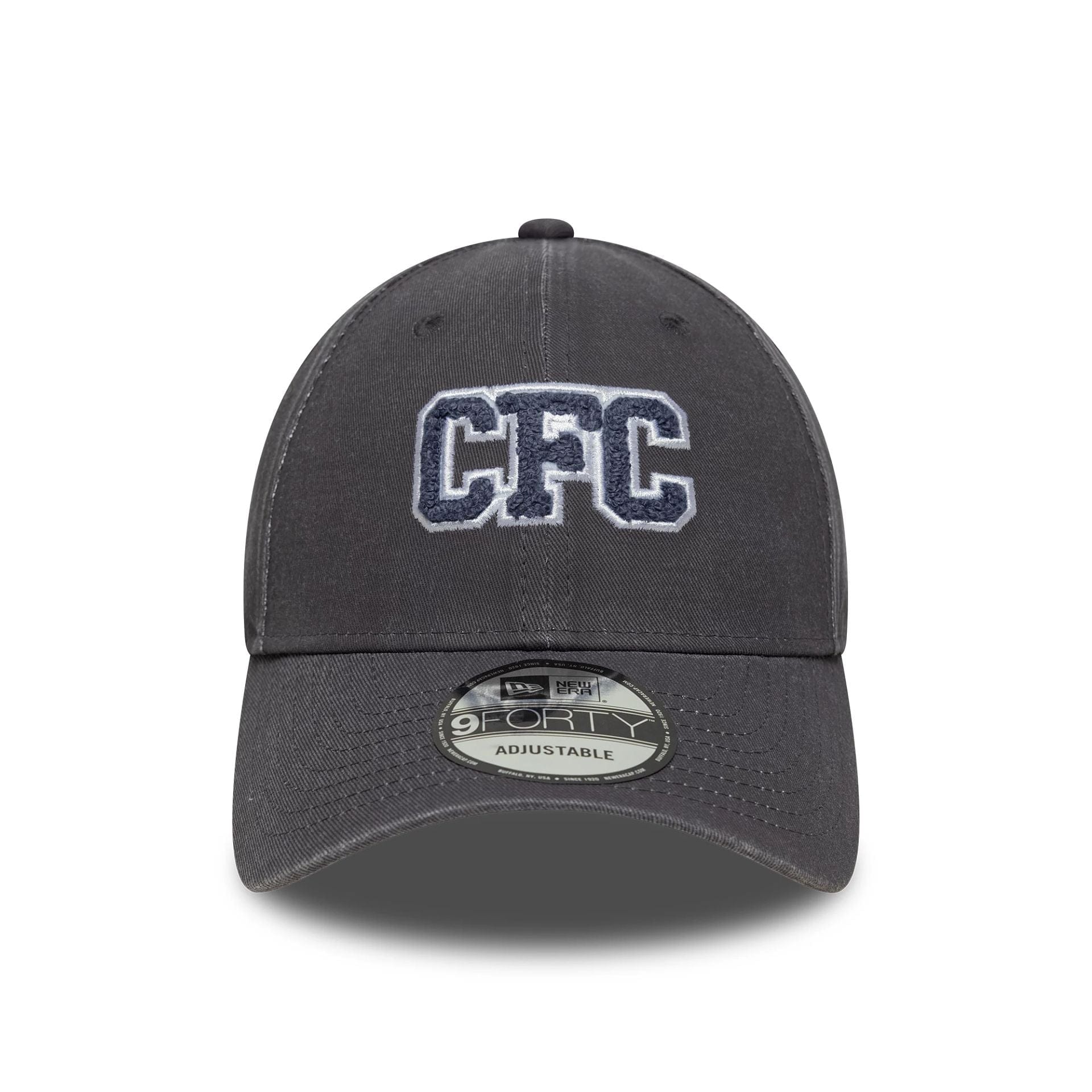 This is a Chelsea FC Lion Crest Collegiate Dark Grey 9FORTY M-Crown Adjustable Cap 2