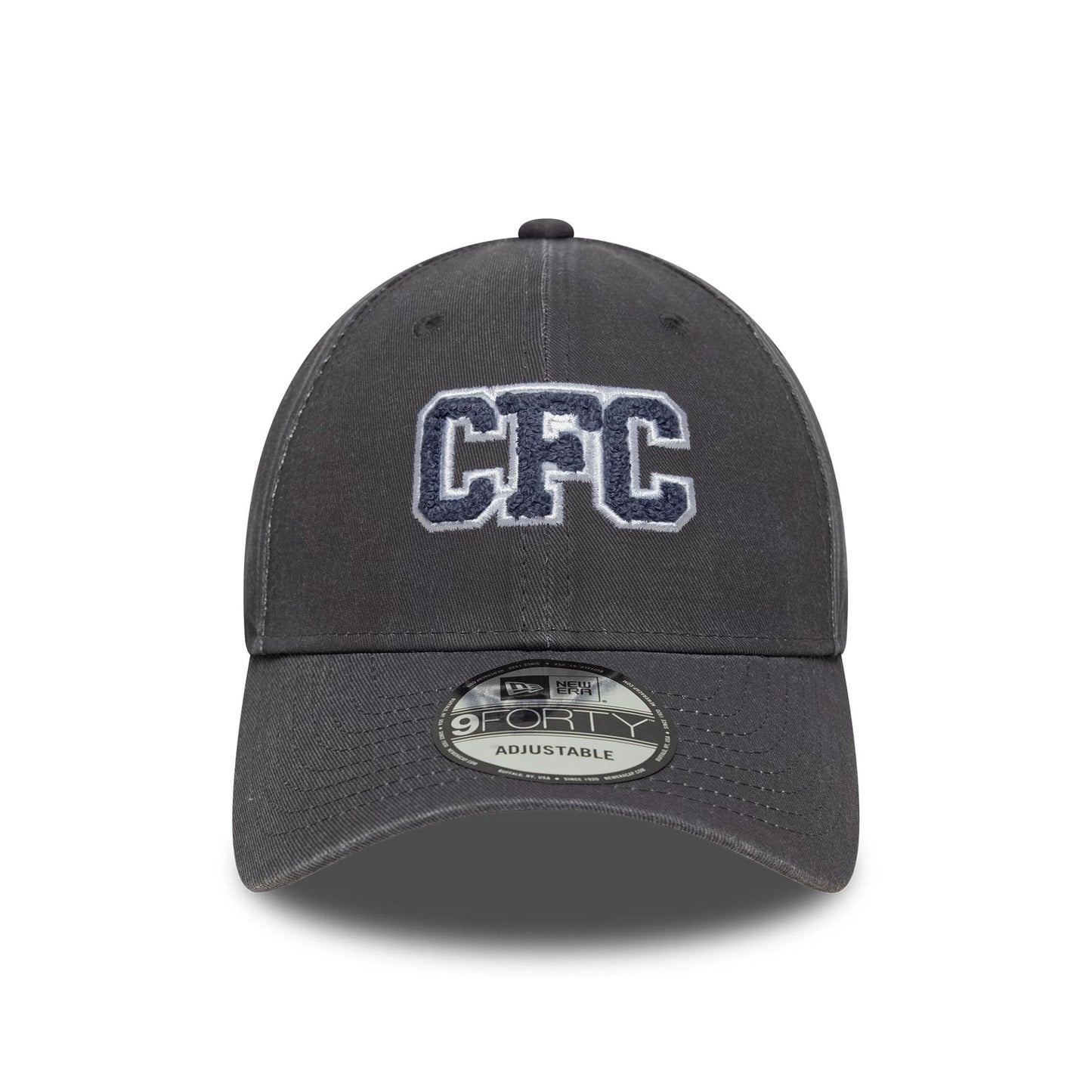 This is a Chelsea FC Lion Crest Collegiate Dark Grey 9FORTY M-Crown Adjustable Cap 2