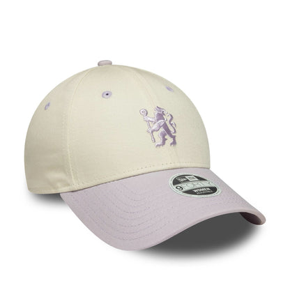 This is a Chelsea FC Lion Crest Womens Contrast Cream 9FORTY Adjustable Cap 3