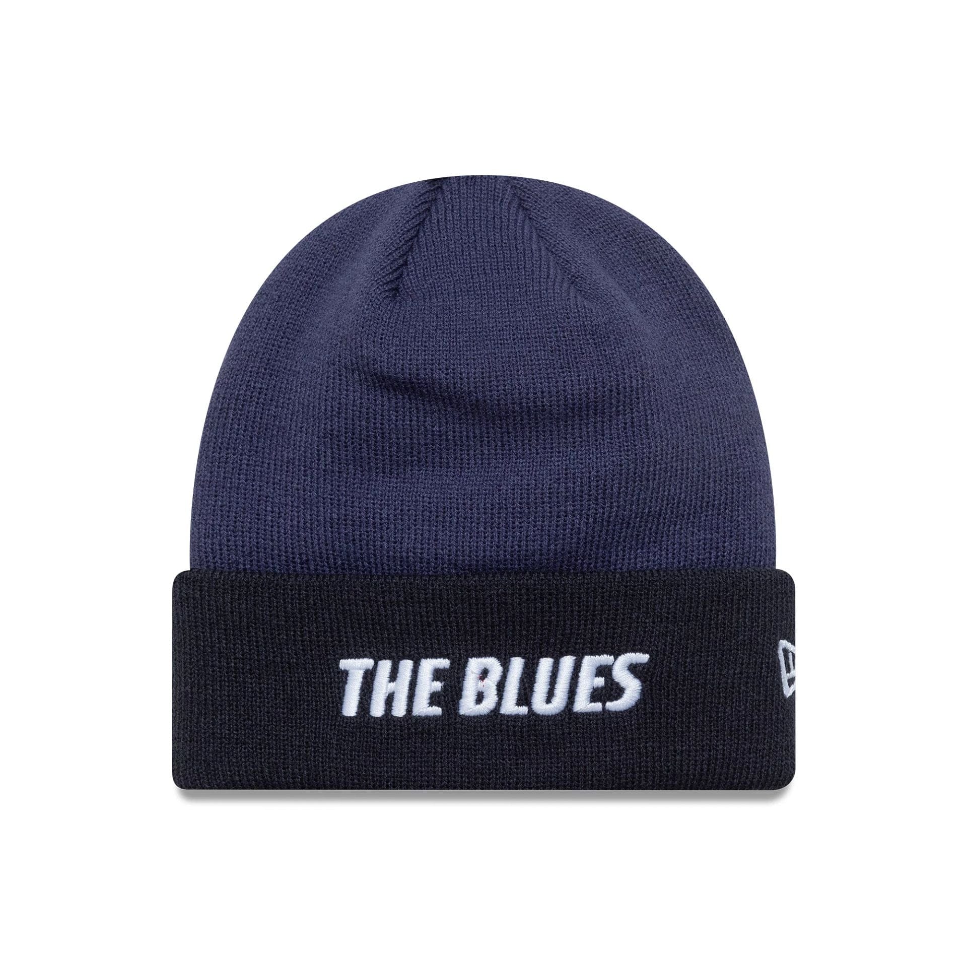 This is a Chelsea FC Lion Crest Youth Wordmark Blue Cuff Knit Beanie Hat 1