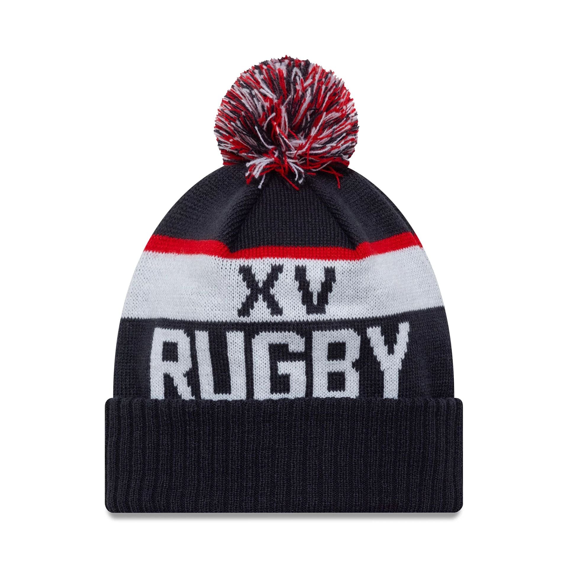 This is a French Federation Of Rugby FFOR Navy Sport Knit Beanie Hat 2
