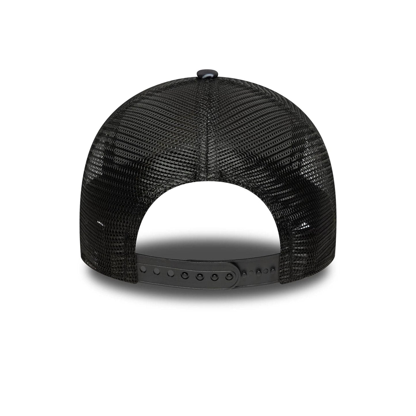 This is a Manchester United FC All Over Print Black 9FORTY E-Frame Trucker Adjustable Cap 4