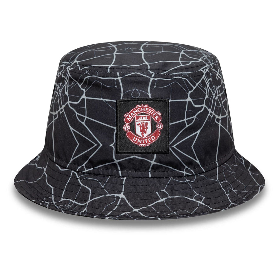 This is a Manchester United FC All Over Print Black Bucket Hat 2