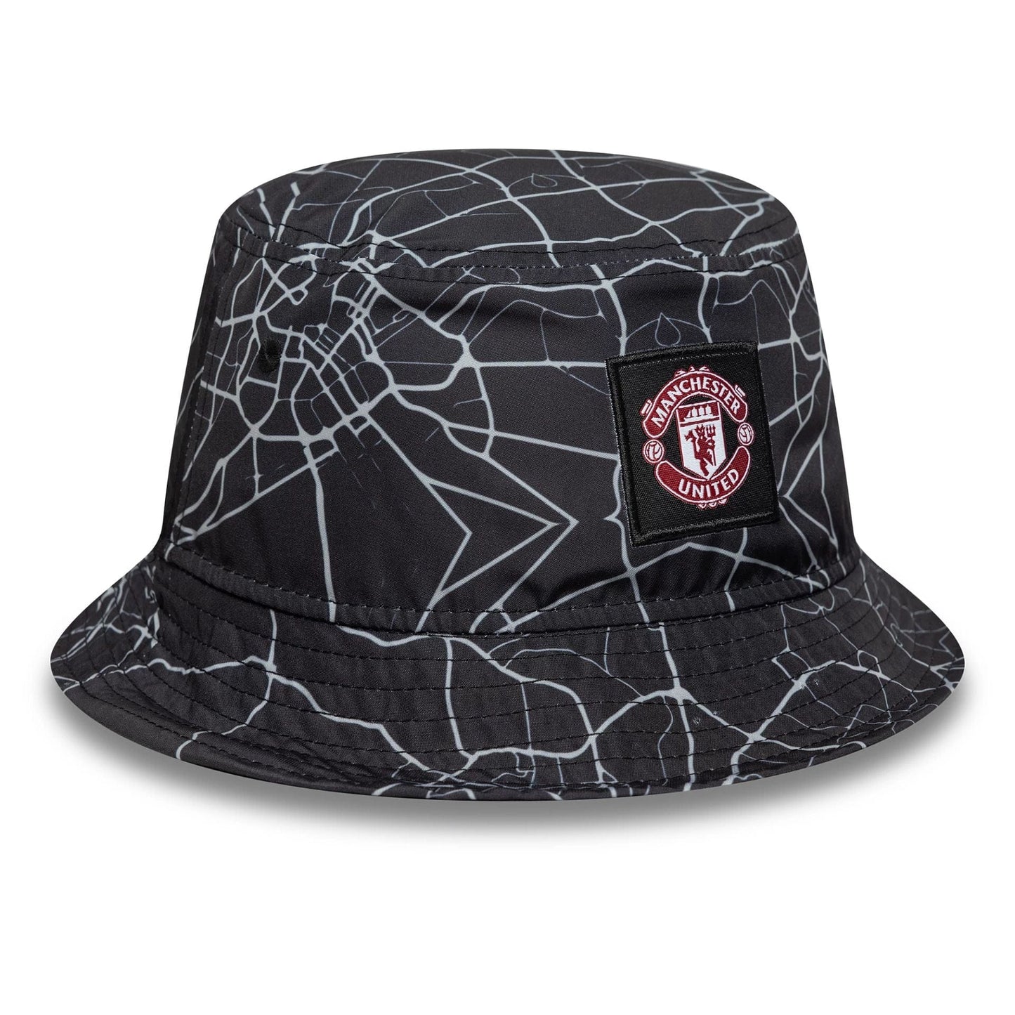 This is a Manchester United FC All Over Print Black Bucket Hat 3