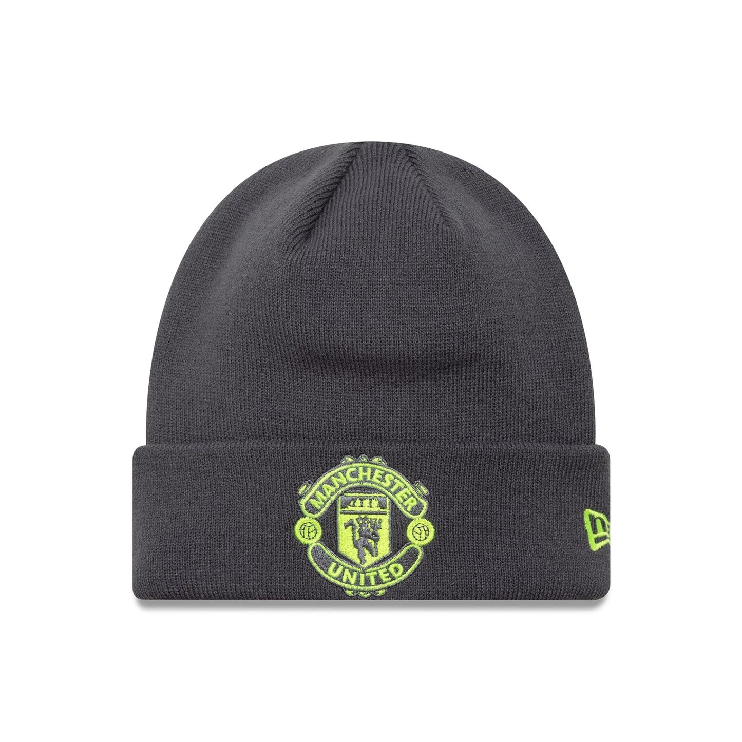 This is a Manchester United FC Seasonal Dark Grey Cuff Knit Beanie Hat 1
