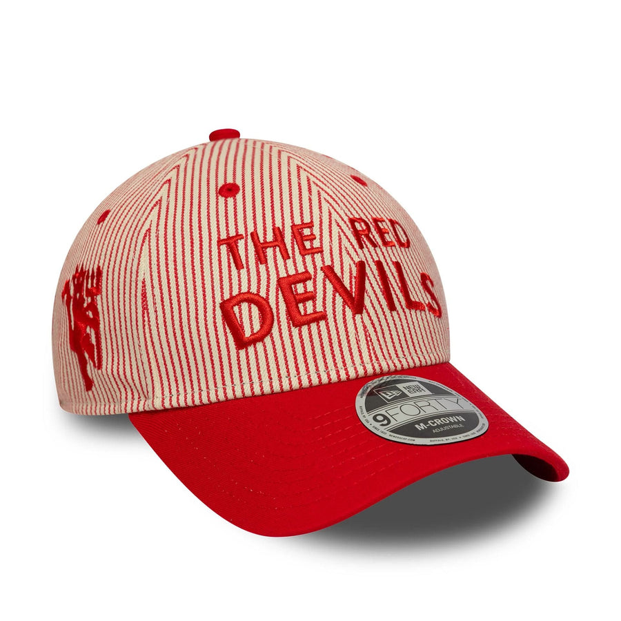 This is a Manchester United FC Pinstripe Red 9FORTY M-Crown Adjustable Cap 1