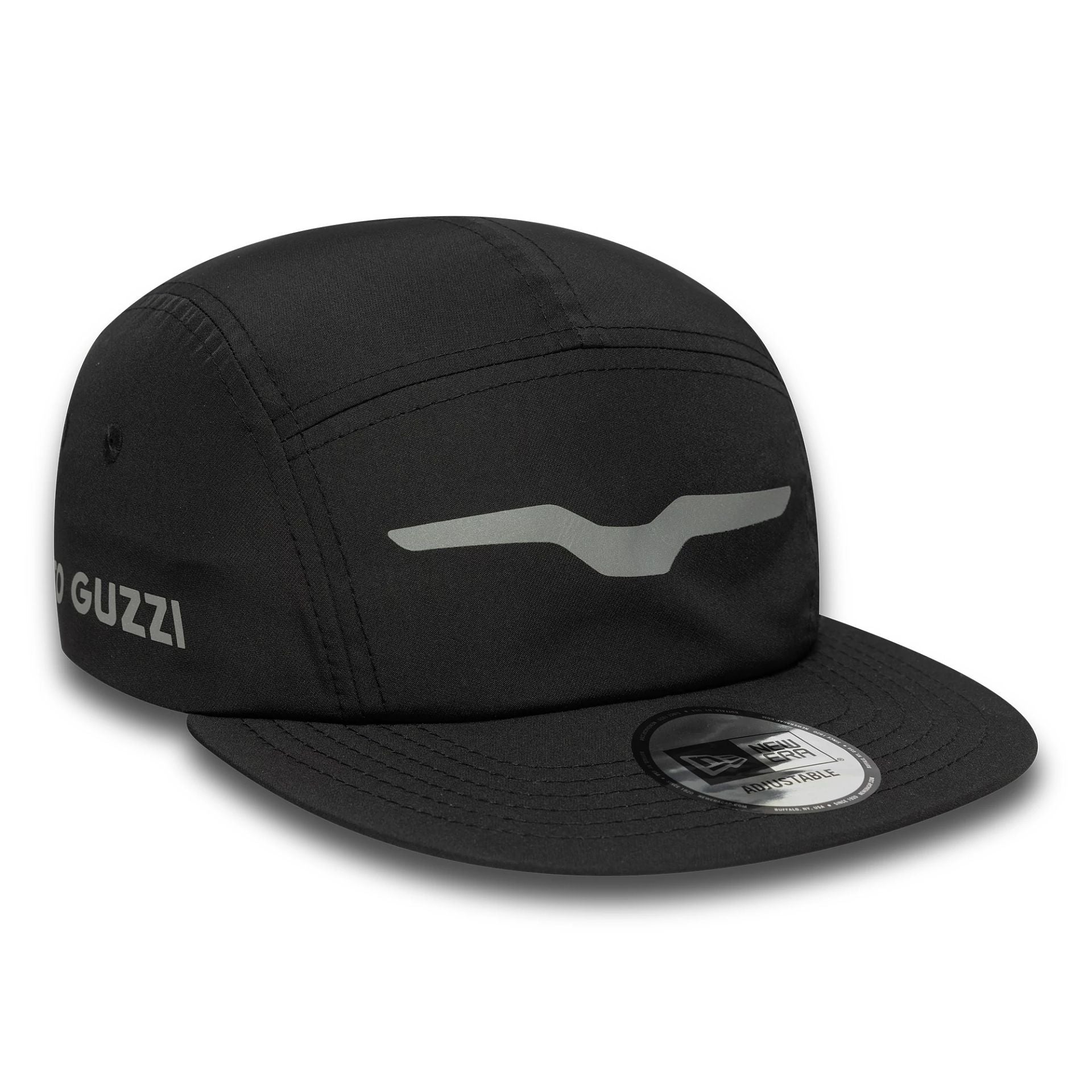 This is a Moto Guzzi Reflective Black Camper Adjustable Cap 1