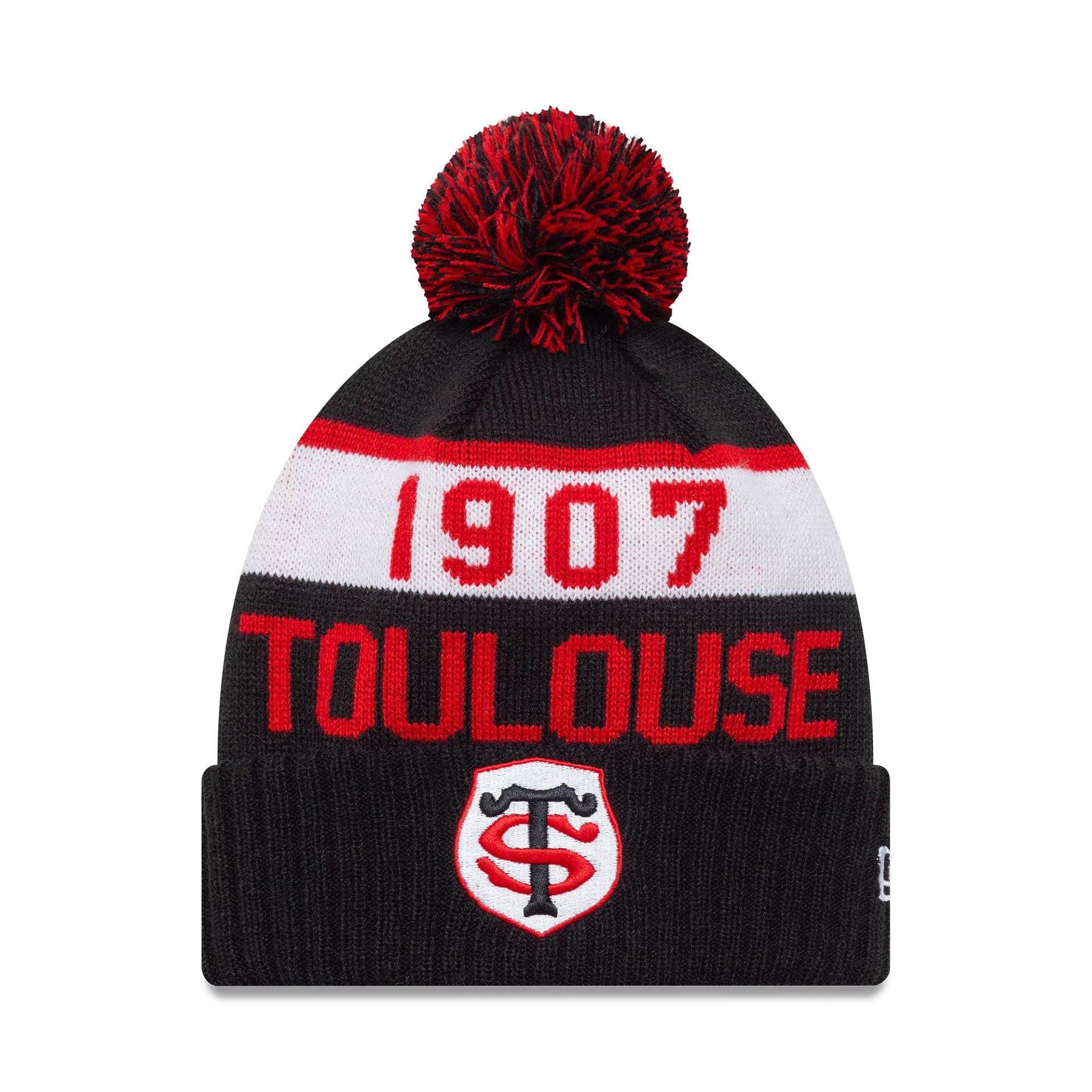 This is a Stade Toulousain Kids Black Sport Knit Beanie Hat 1