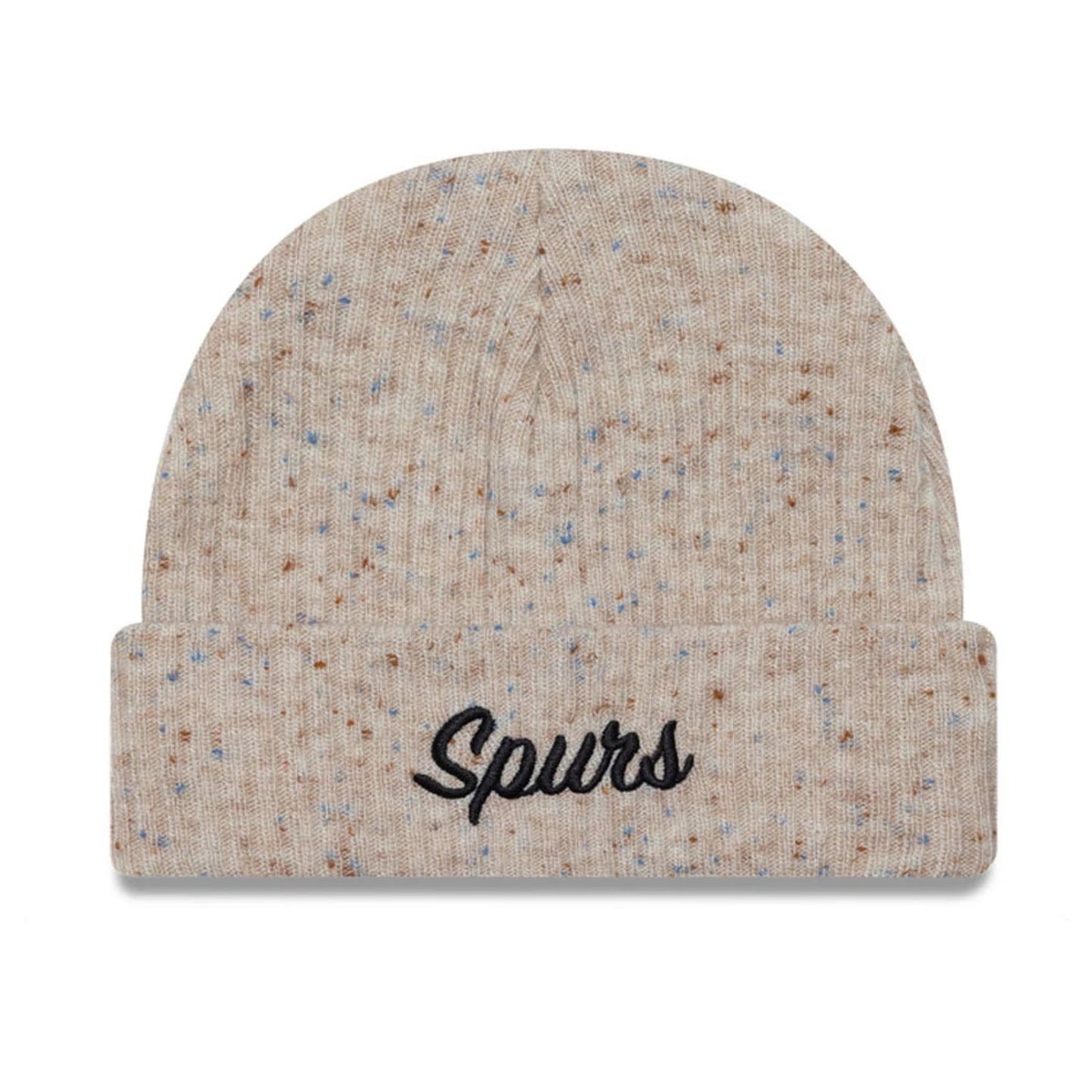 This is a Tottenham Hotspur FC Fleck Cream Cuff Knit Beanie Hat 1
