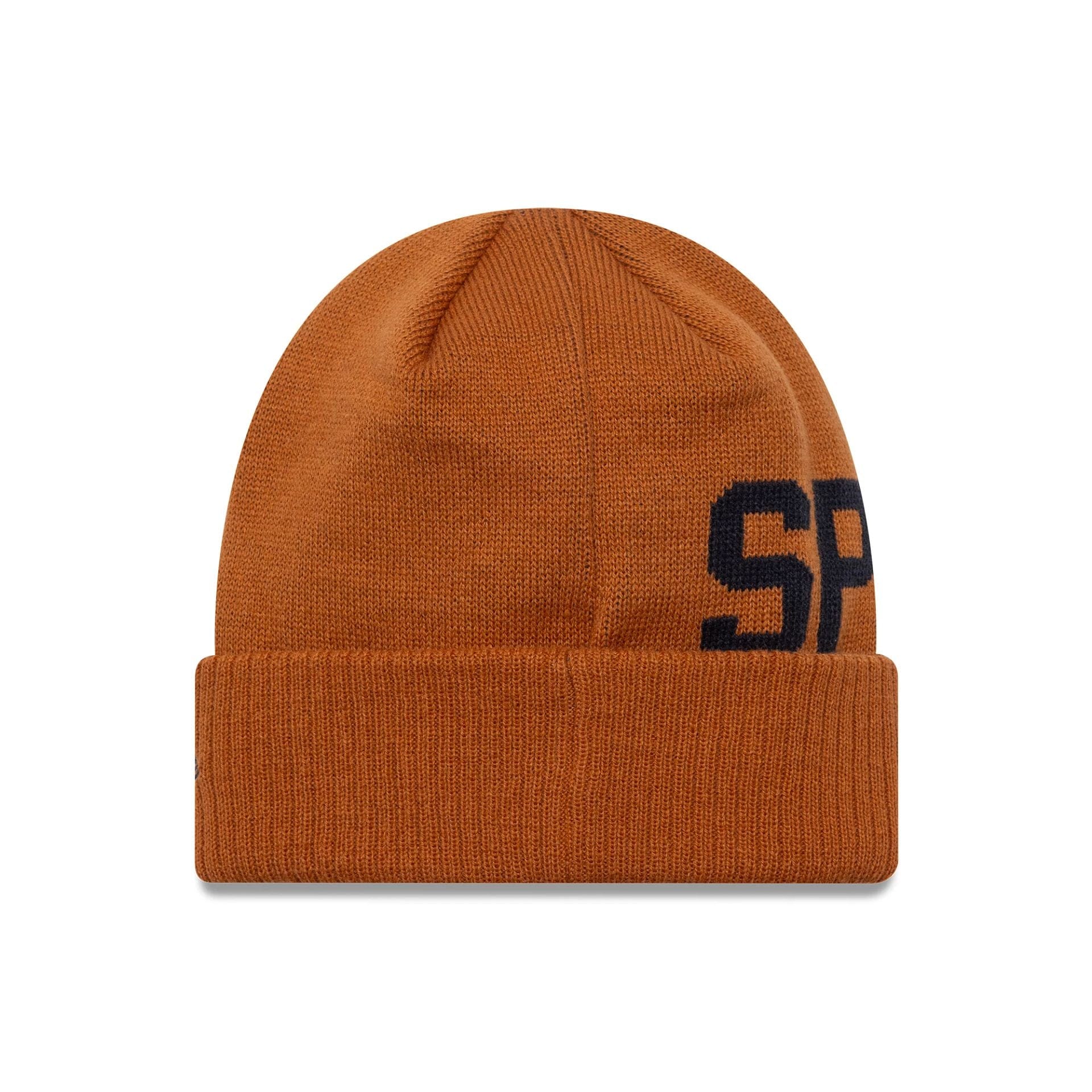 This is a Tottenham Hotspur FC Wordmark Brown Cuff Knit Beanie Hat 2