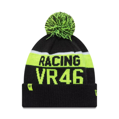 This is a VR46 Black Sport Knit Beanie Hat 1