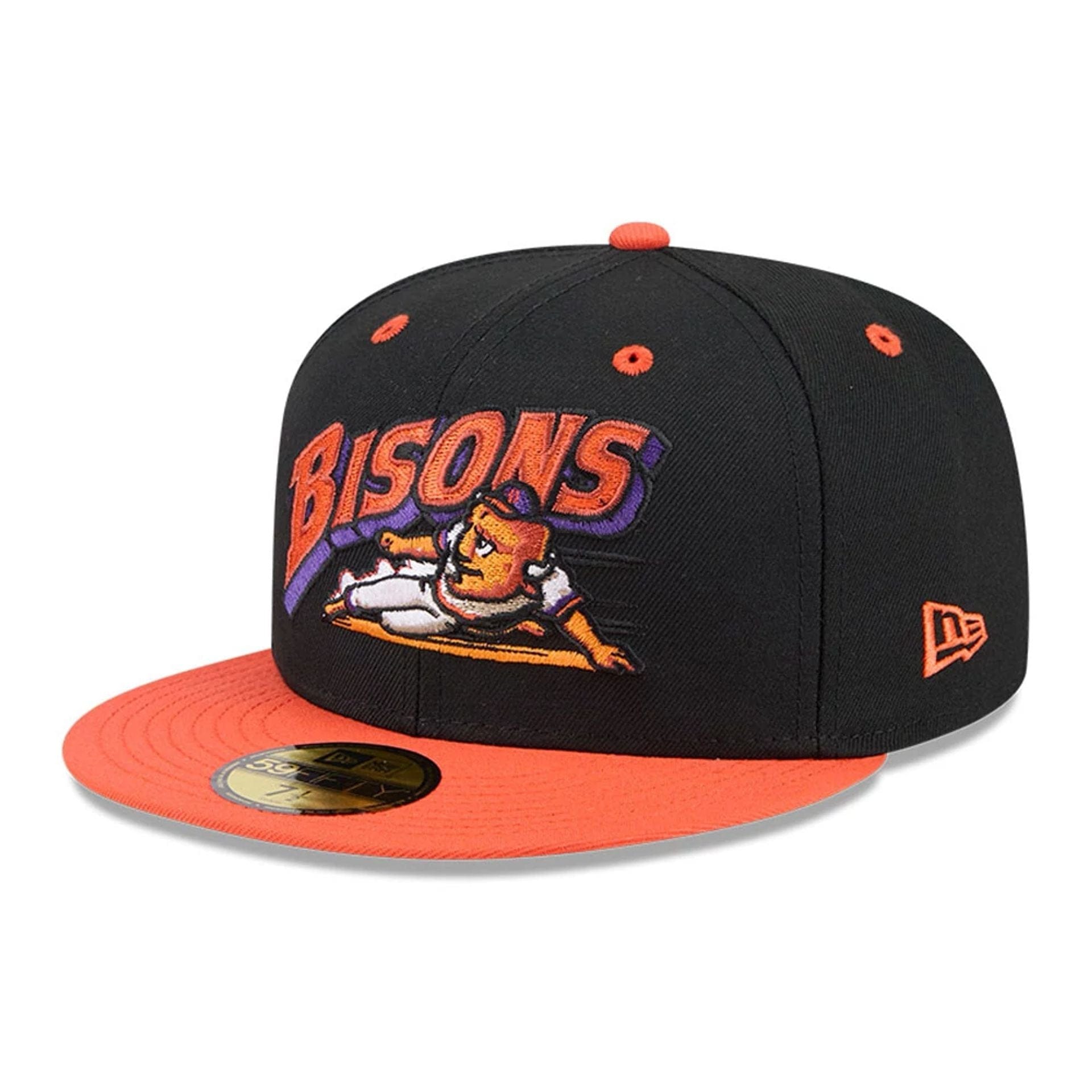 This is a Buffalo Bisons MiLB Theme Nights 2025 Black 59FIFTY Fitted Cap 1