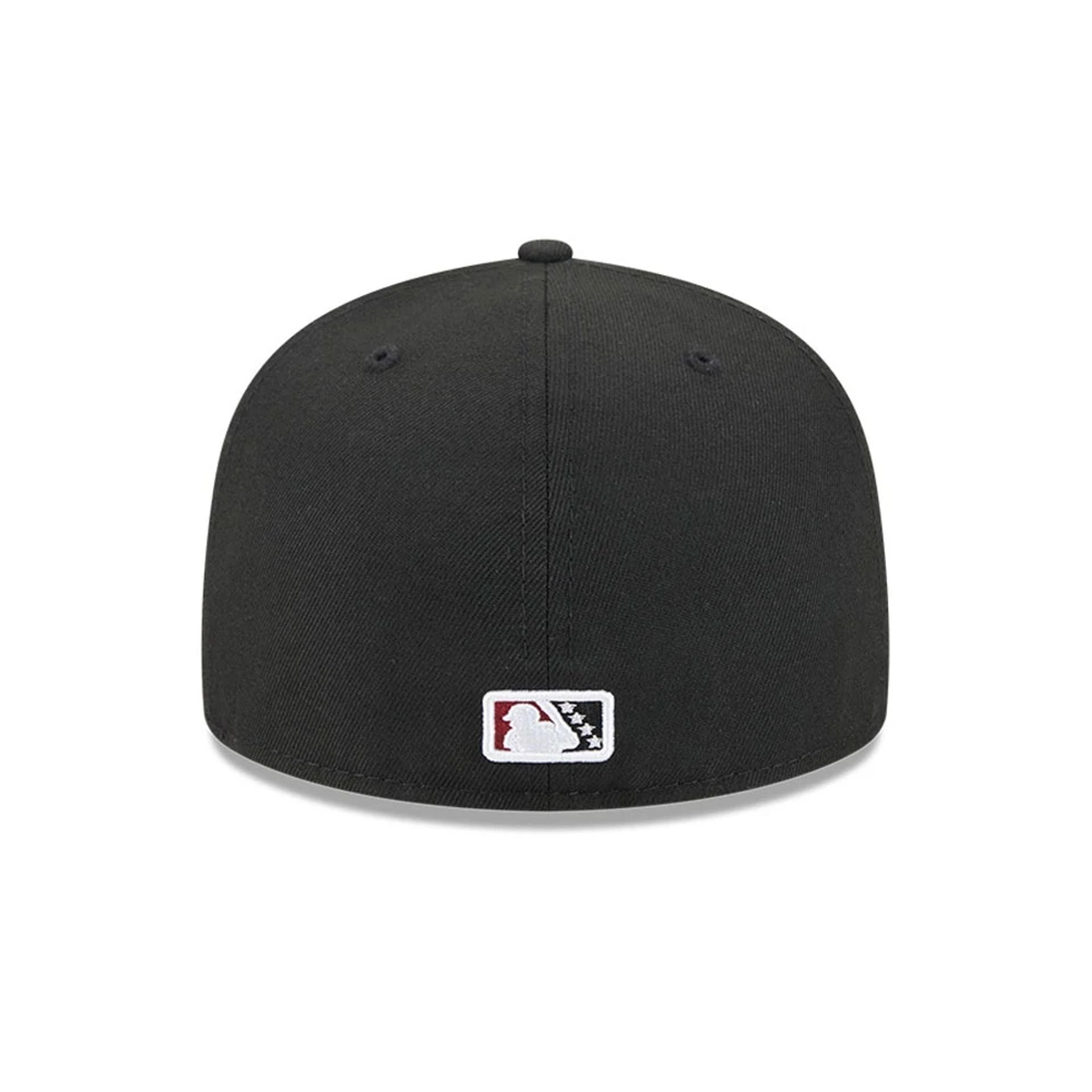 Pictured is this MiLB Theme Night Rochester Red Wings 59FIFTY Fitted cap in black. 7