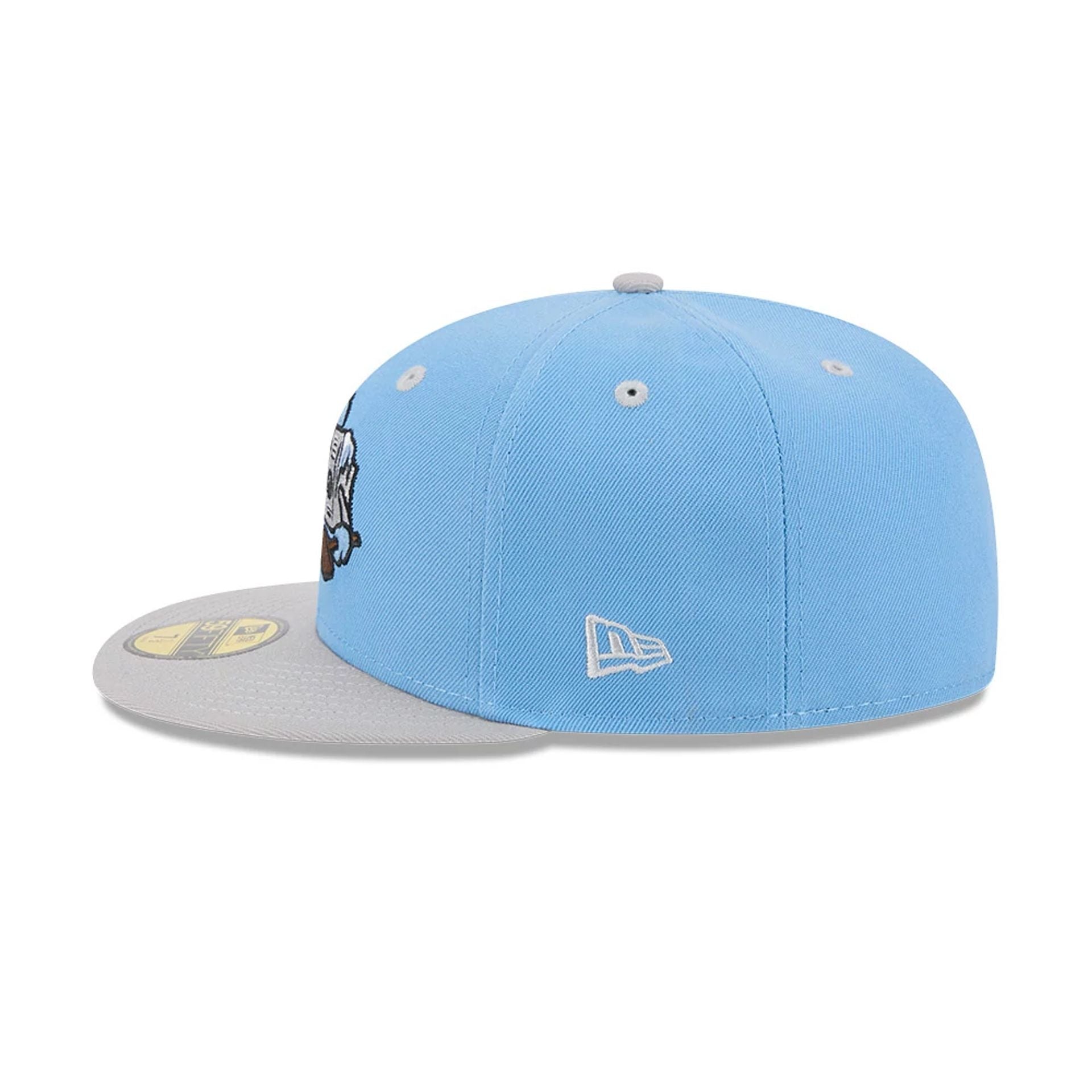 Pictured is this MiLB Theme Night Wisconsin Timber Rattler 59FIFTY Fitted cap in pastel blue. 5