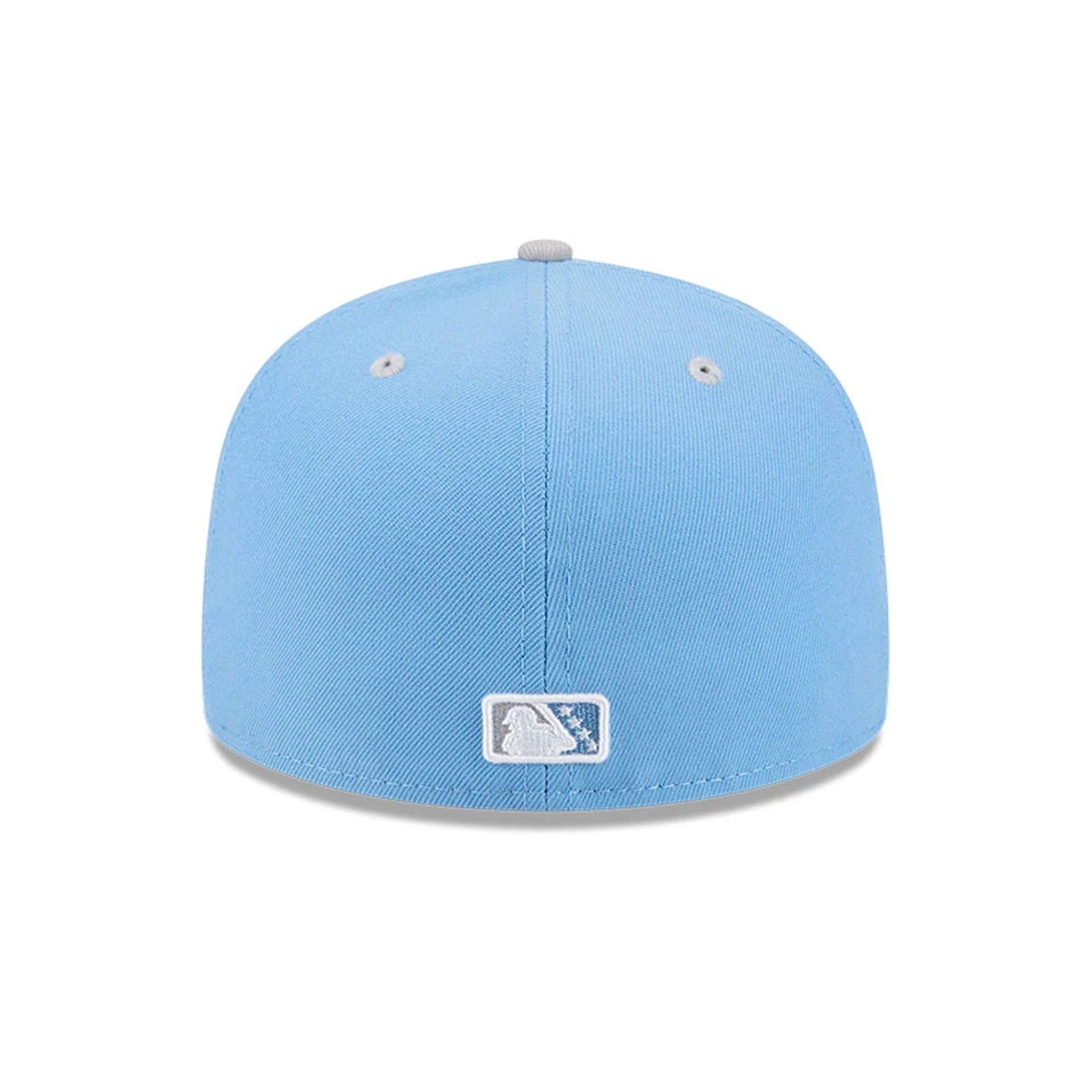 Pictured is this MiLB Theme Night Wisconsin Timber Rattler 59FIFTY Fitted cap in pastel blue. 7