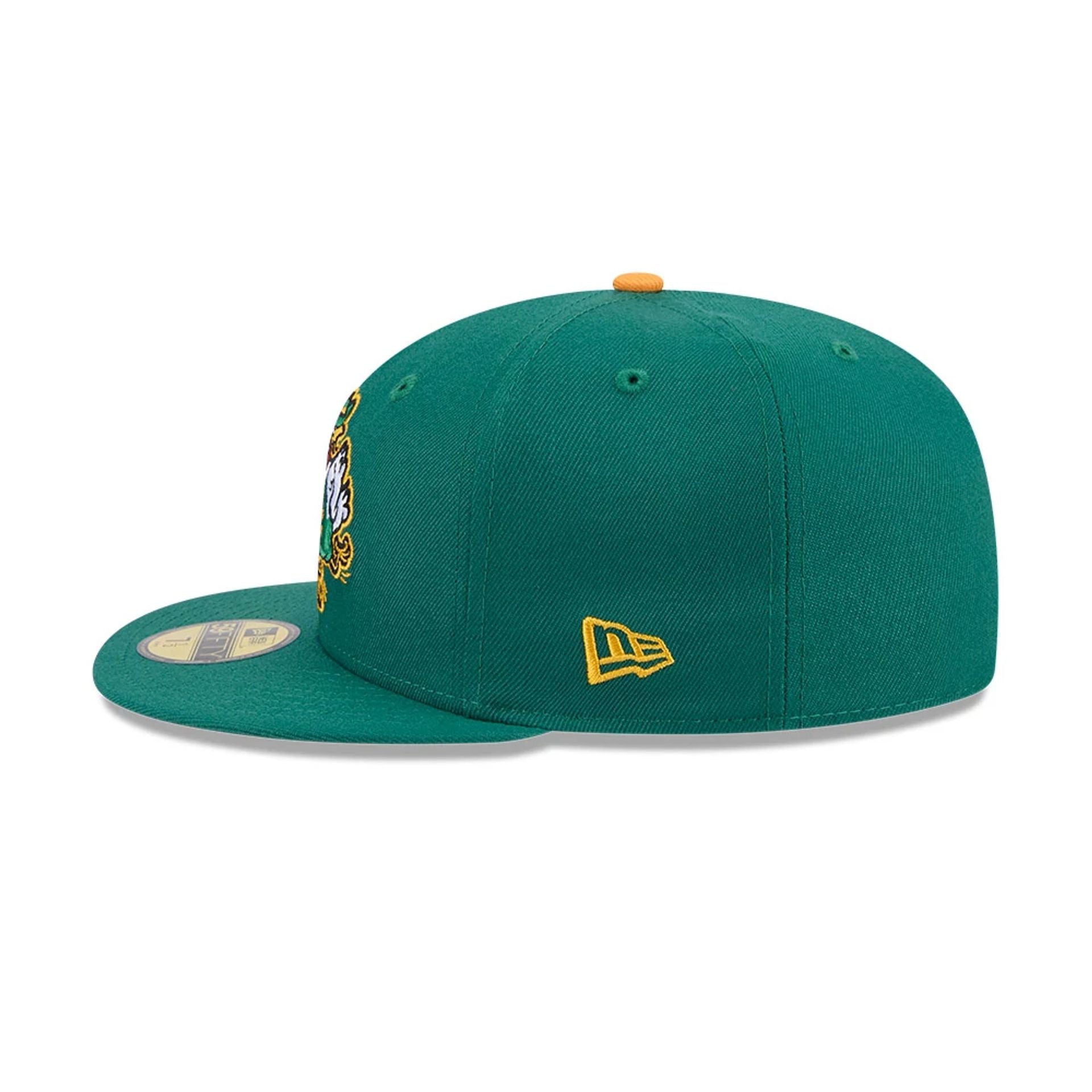 Pictured is this MiLB Theme Night Tulsa Drillers 59FIFTY Fitted cap in green. 5