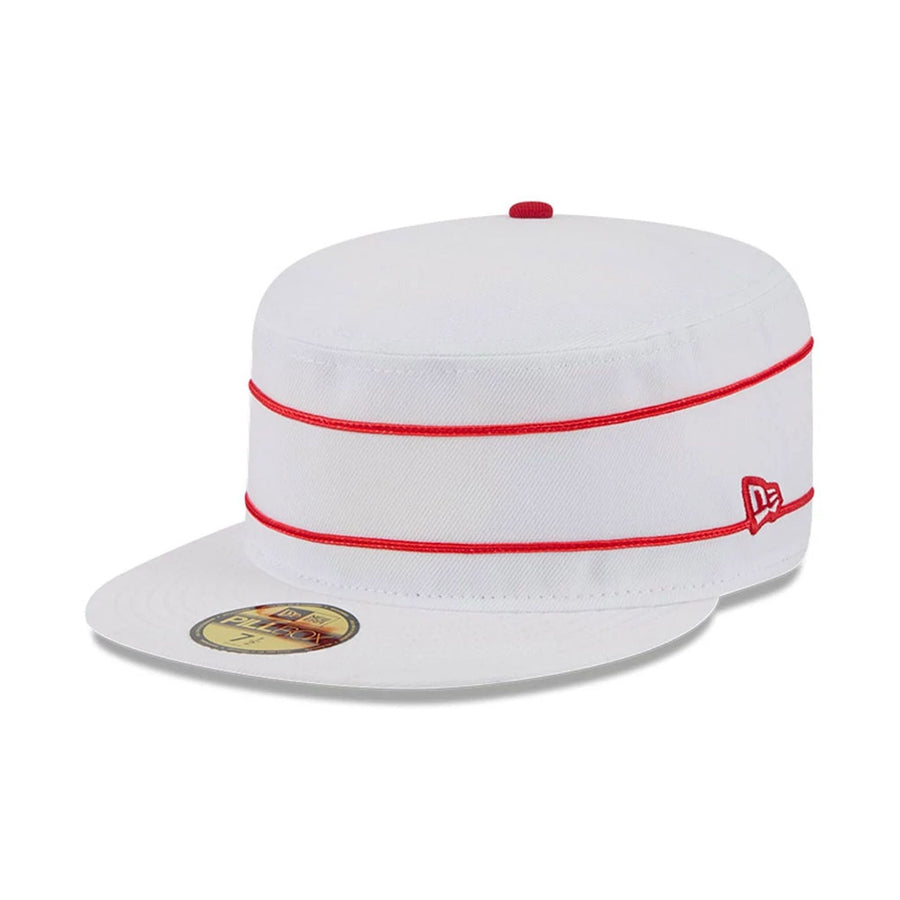 This is a Worcester Red Sox MiLB Theme Nights 2025 White Pillbox Cap 1