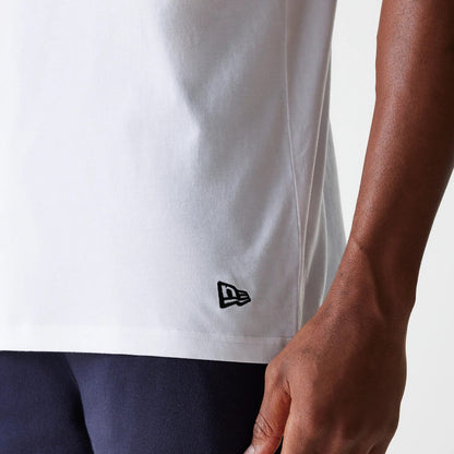 The Male model is wearing New York Yankees MLB Midi White Sleeveless T-Shirt 5
