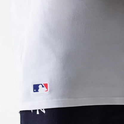 The Male model is wearing New York Yankees MLB Midi White Sleeveless T-Shirt 6