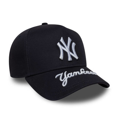 This is a New York Yankees MLB Visor Hit Navy 9FORTY E-Frame Adjustable Cap 3