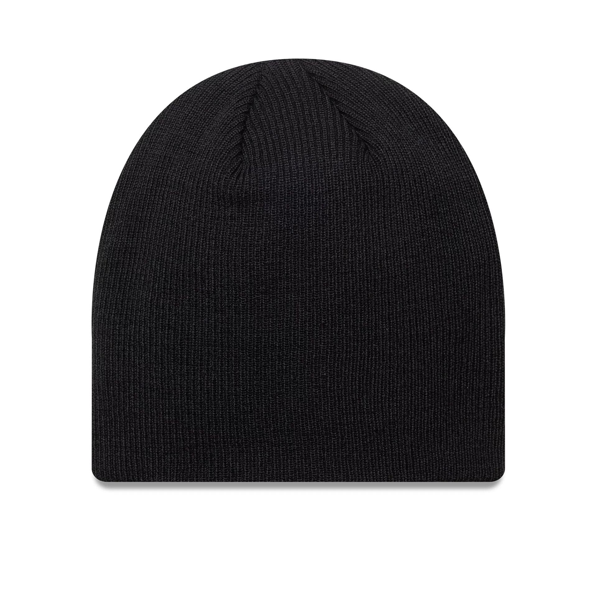 This is a New Era Essential Black Skull Knit Beanie Hat 2
