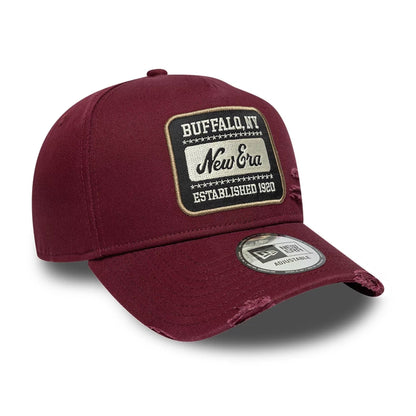 This is a New Era Patch Distressed Dark Red 9FORTY E-Frame Adjustable Cap 3