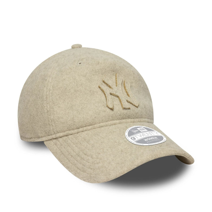 This is a New York Yankees Womens MLB  Light Beige 9TWENTY A-Frame Adjustable Cap 3