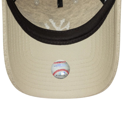 This is a New York Yankees Womens MLB  Light Beige 9TWENTY A-Frame Adjustable Cap 5