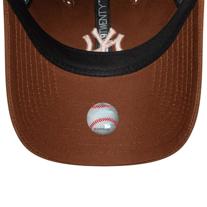 This is a New York Yankees Womens MLB League Essential Brown 9TWENTY Adjustable Cap 5