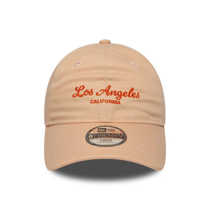 This is a Youth New Era Location Pastel Orange 9TWENTY Adjustable Cap 2