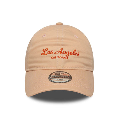 This is a Youth New Era Location Pastel Orange 9TWENTY Adjustable Cap 2