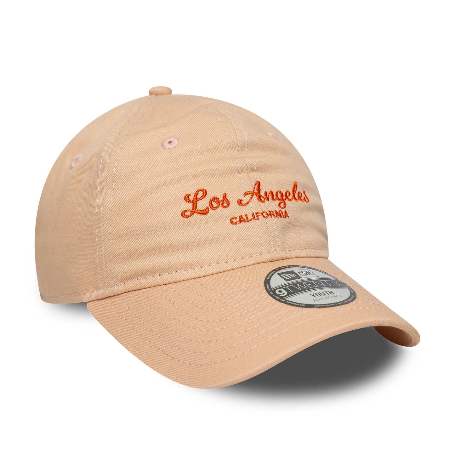This is a Youth New Era Location Pastel Orange 9TWENTY Adjustable Cap 3