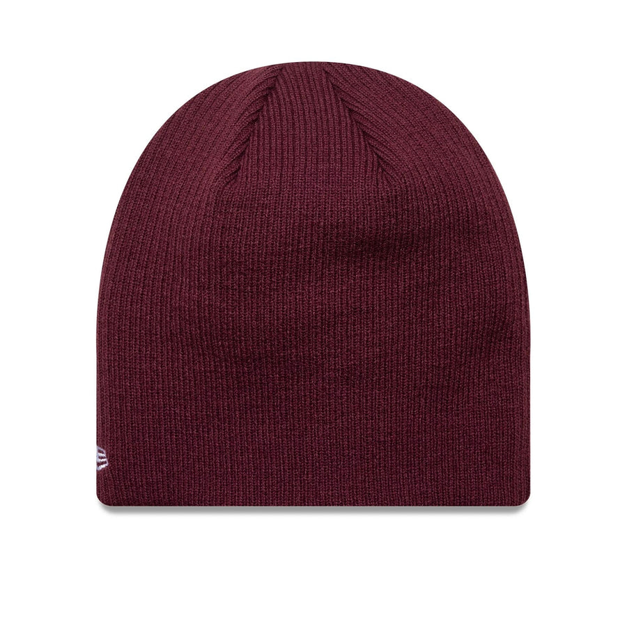 This is a LA Dodgers MLB Essential Dark Red Skull Knit Beanie Hat 2