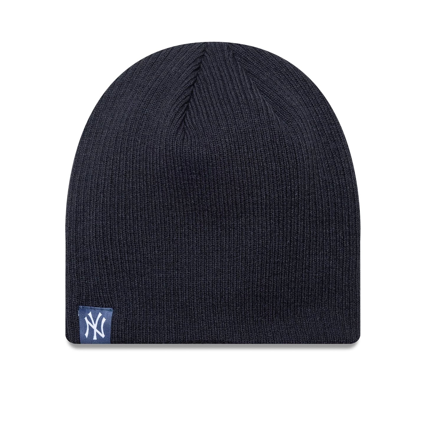 This is a New York Yankees MLB Essential Navy Skull Knit Beanie Hat 1
