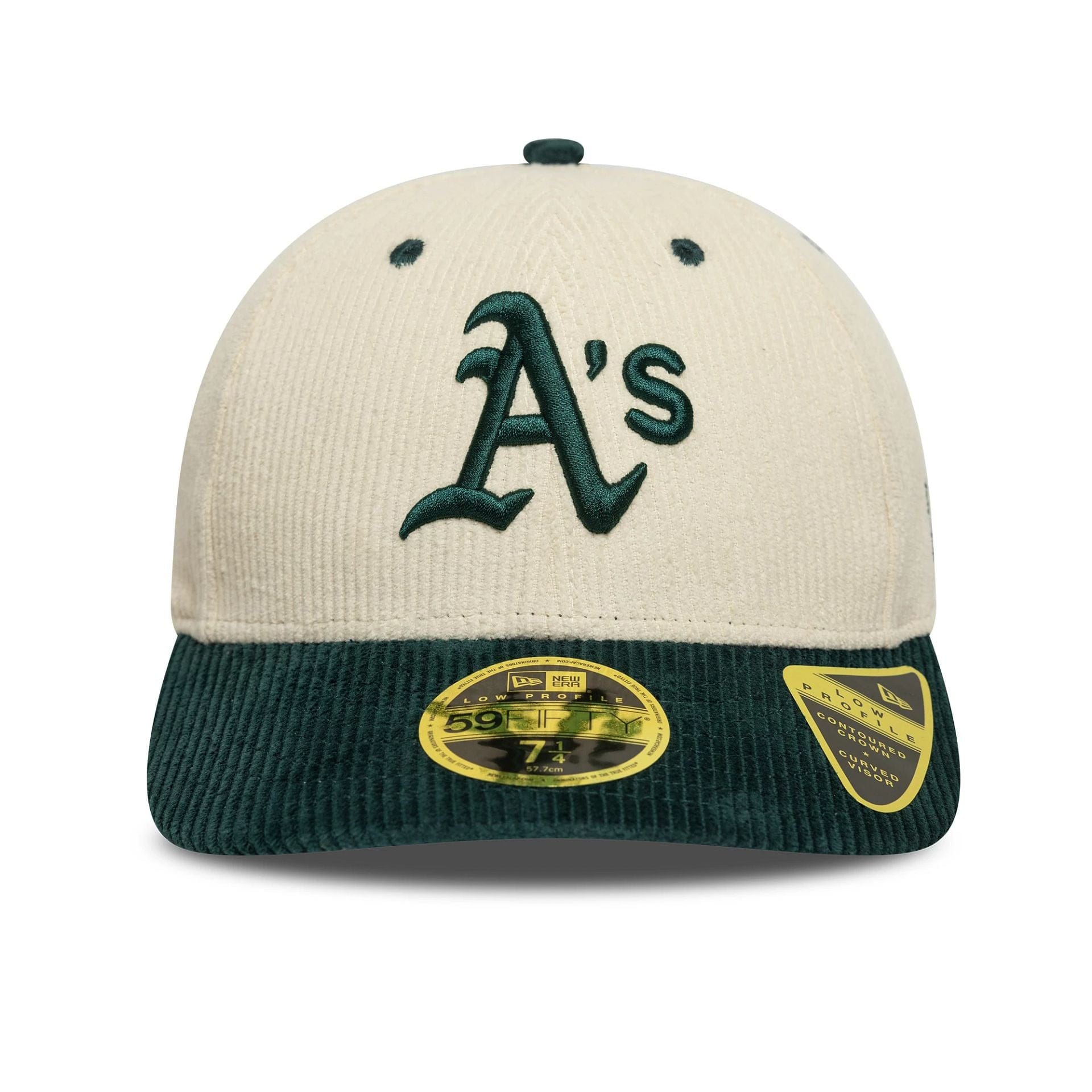 This is a Oakland Athletics MLB Cord Cream Low Profile 59FIFTY Fitted Cap 2