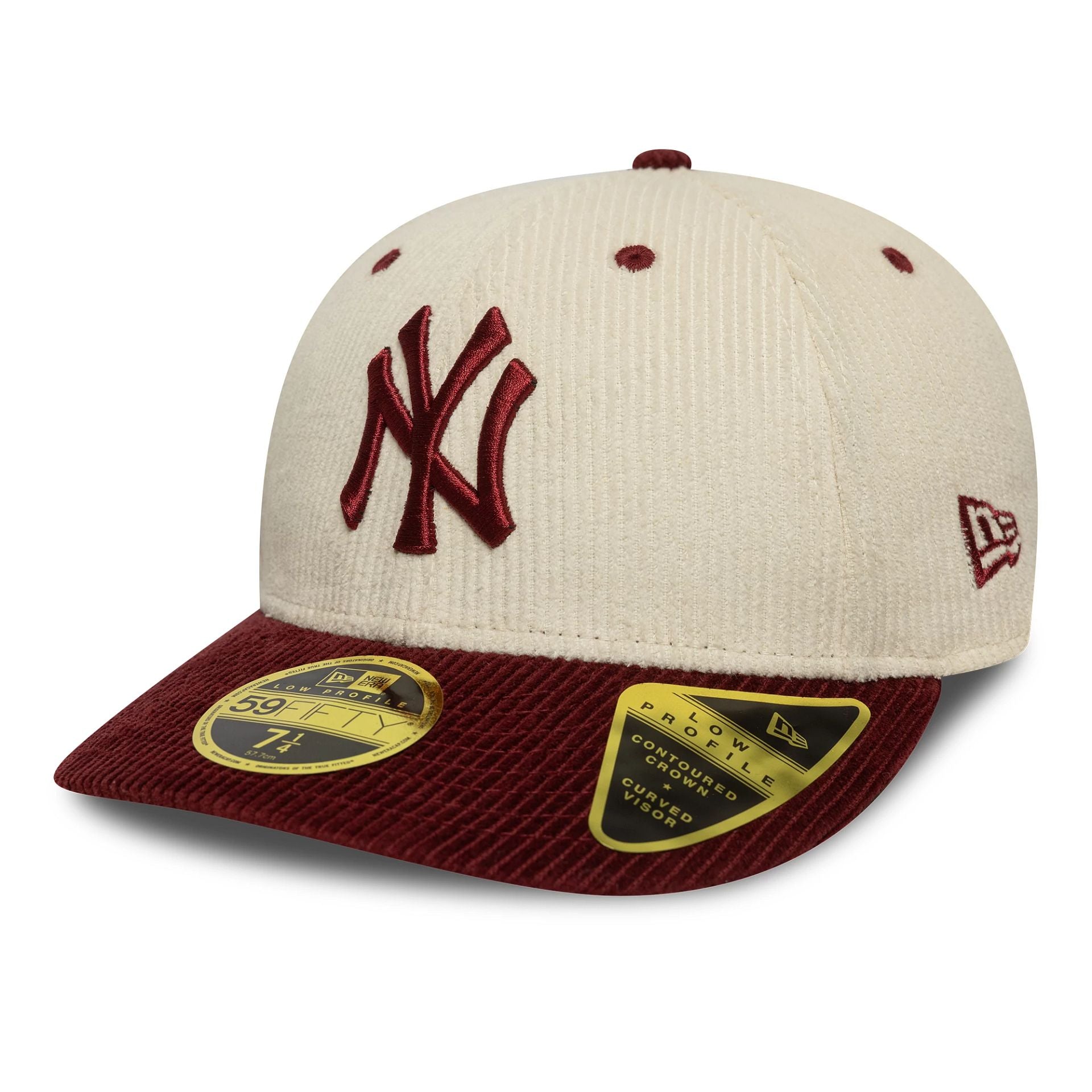 This is a New York Yankees MLB Cord Cream Low Profile 59FIFTY Fitted Cap 1