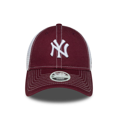 This is a New York Yankees Womens MLB Washed Dark Red 9TWENTY Adjustable Cap 2