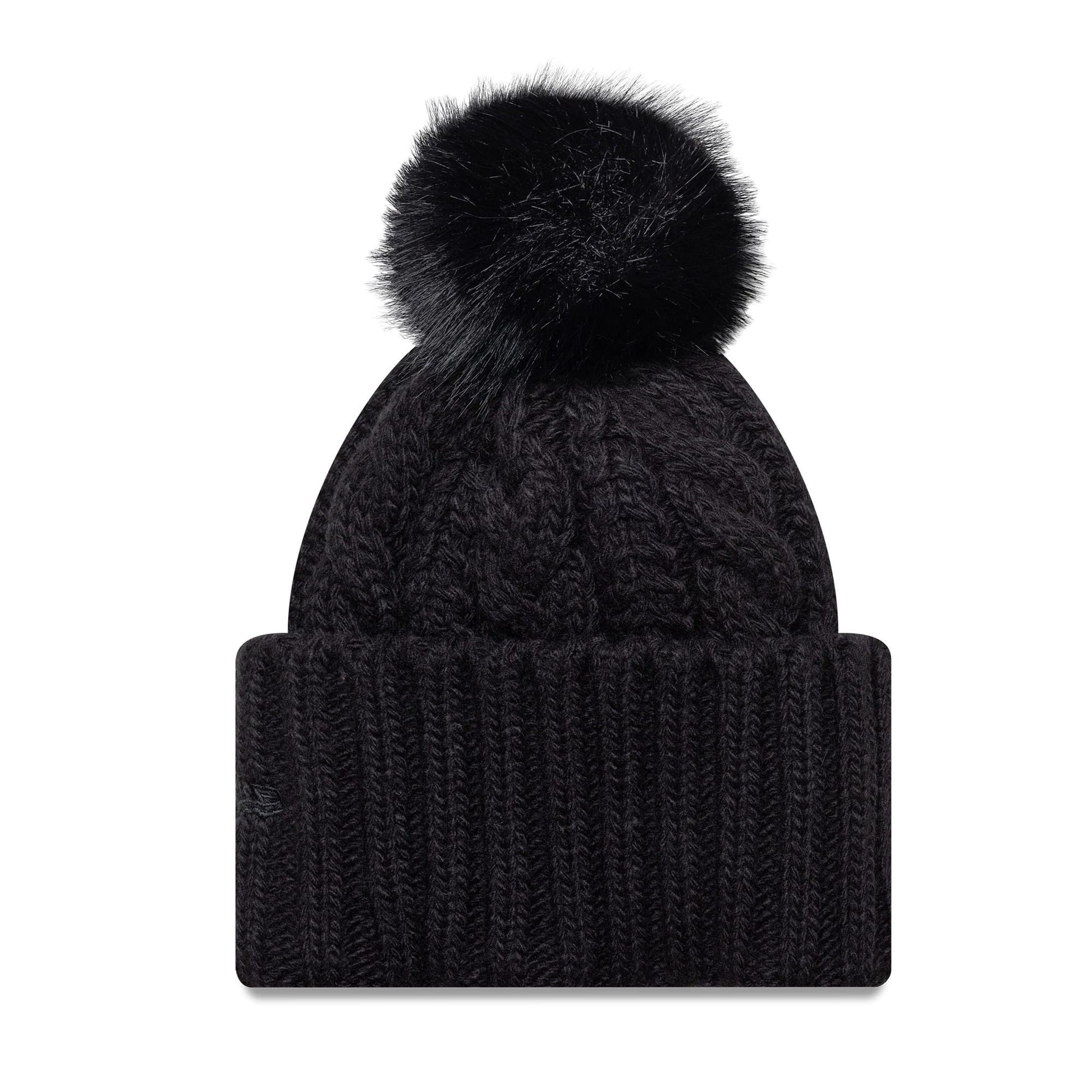 This is a New York Yankees Youth MLB Black Cable Knit Beanie Hat 2