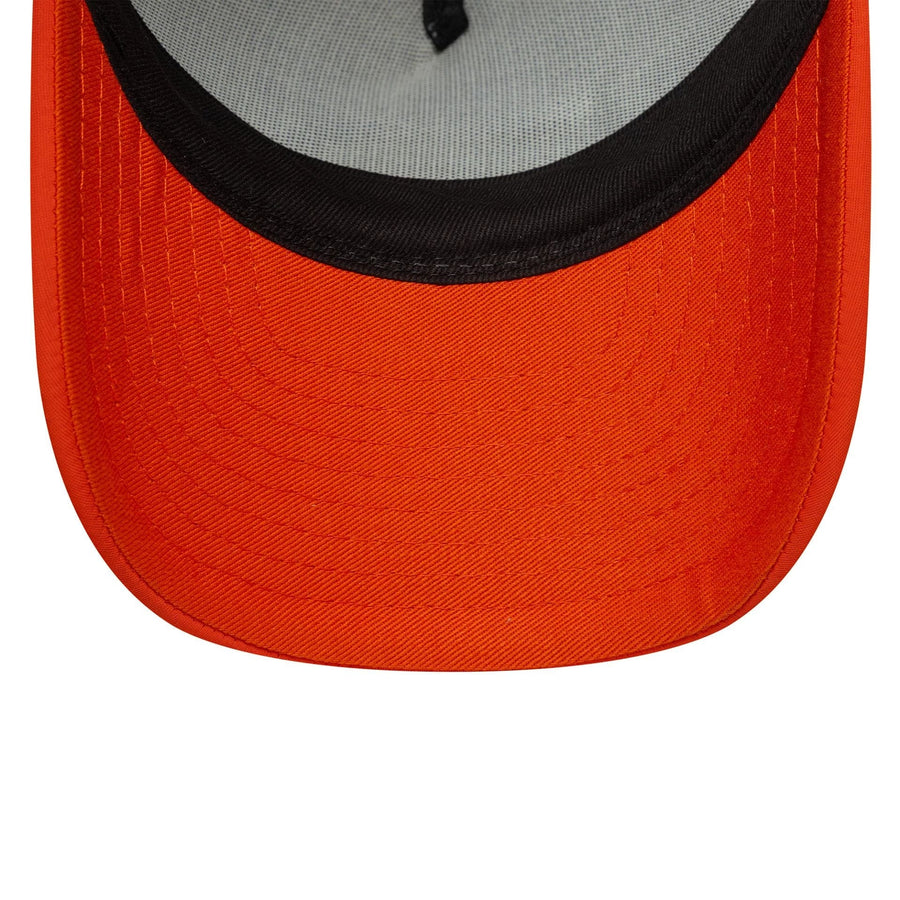 This is a Child New Era Race Orange 9FORTY A-Frame Trucker Adjustable Cap 5