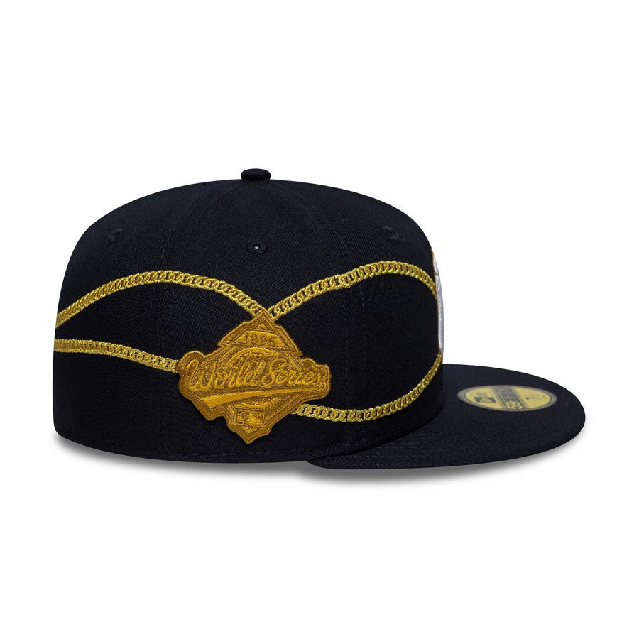 This is a New York Yankees MLB Chain Wrap Navy 59FIFTY Fitted Cap 7