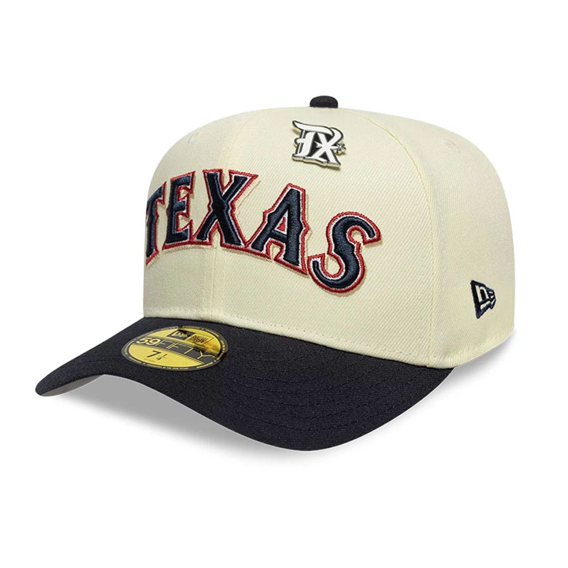 This is a Texas Rangers MLB All Star Game Pin Cream 59FIFTY Fitted Cap 3
