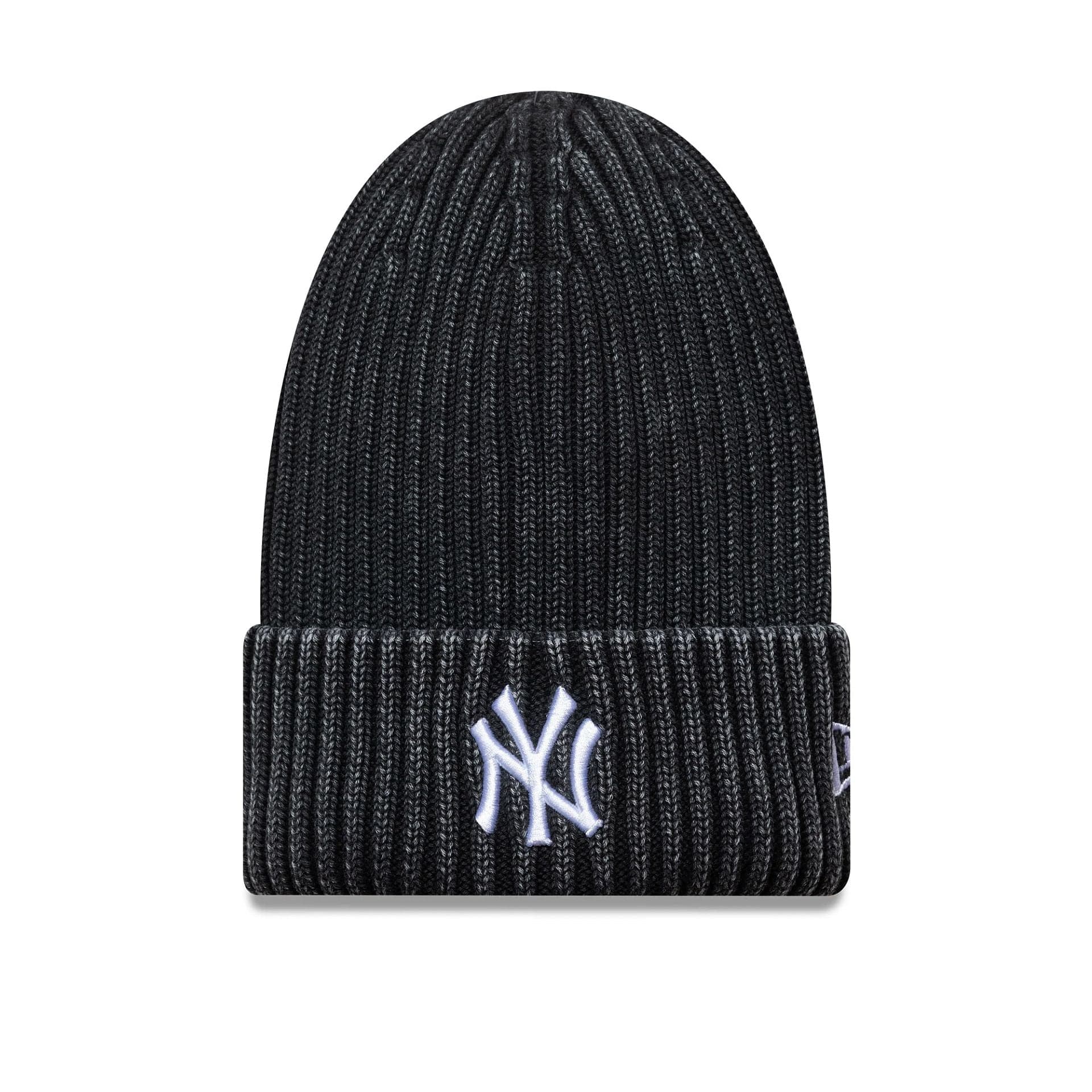 This is a New York Yankees MLB Washed Black Cuff Knit Beanie Hat. 1