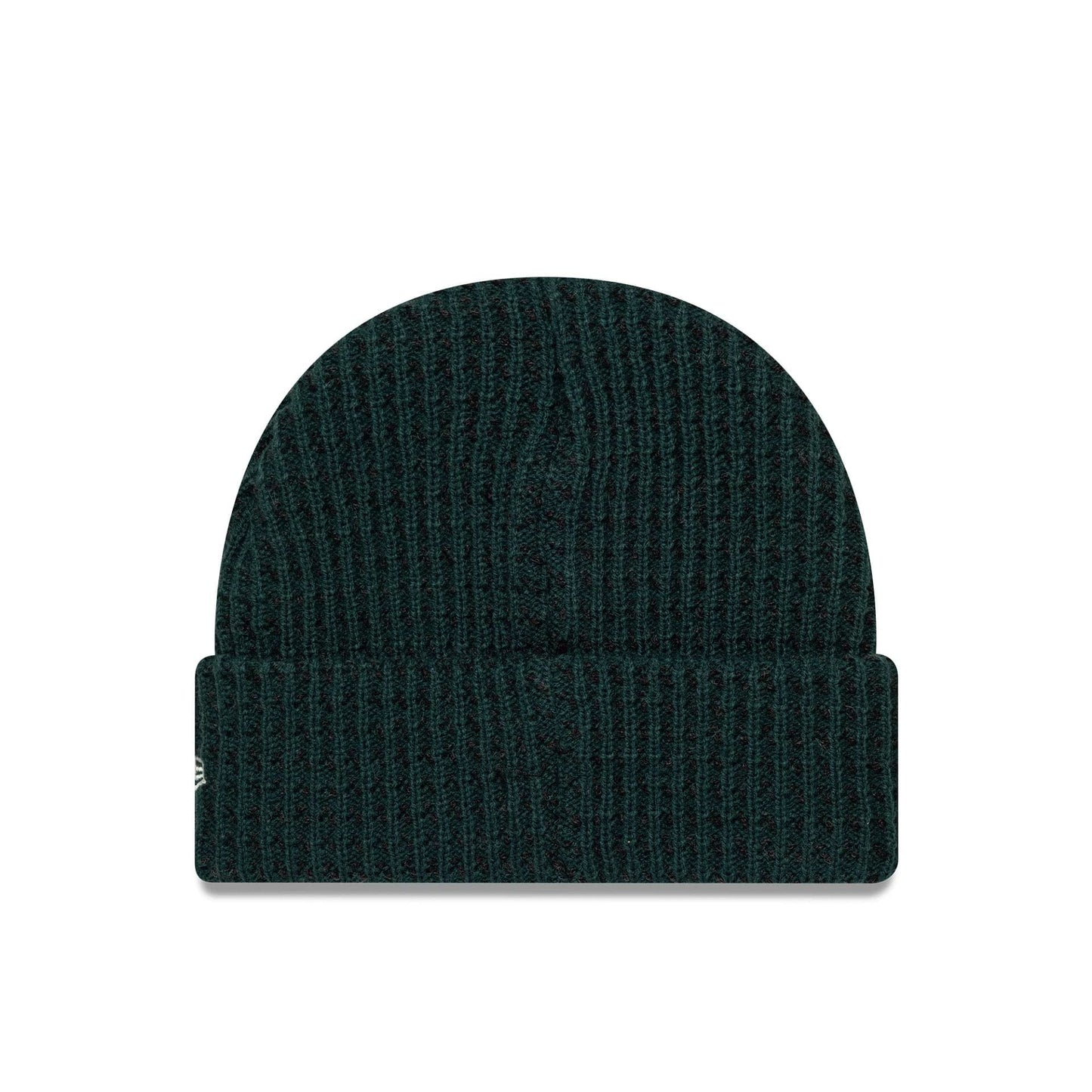 This is a New Era Short Waffle Dark Green Skull Knit Beanie Hat 2