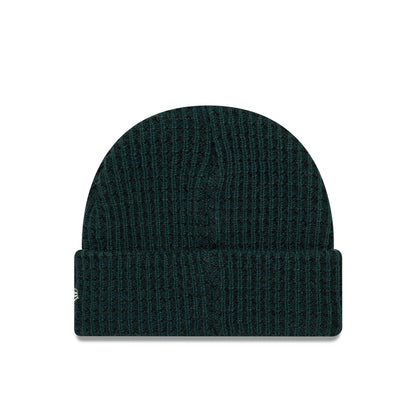 This is a New Era Short Waffle Dark Green Skull Knit Beanie Hat 2