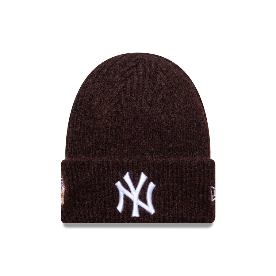This is a New York Yankees MLB World Series Dark Red Cuff Knit Beanie Hat 1