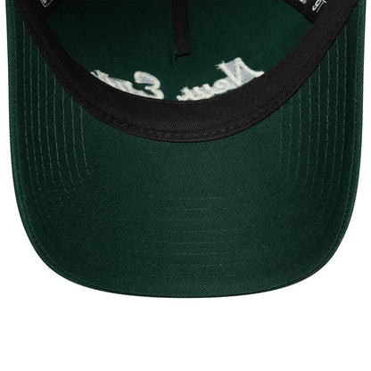 This is a New Era Script Dark Green 9TWENTY A-Frame Adjustable Cap 5