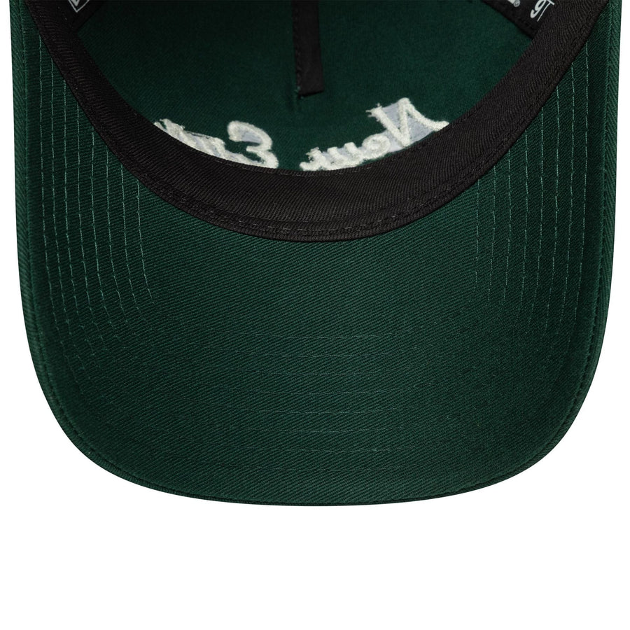 This is a New Era Script Dark Green 9TWENTY A-Frame Adjustable Cap 5
