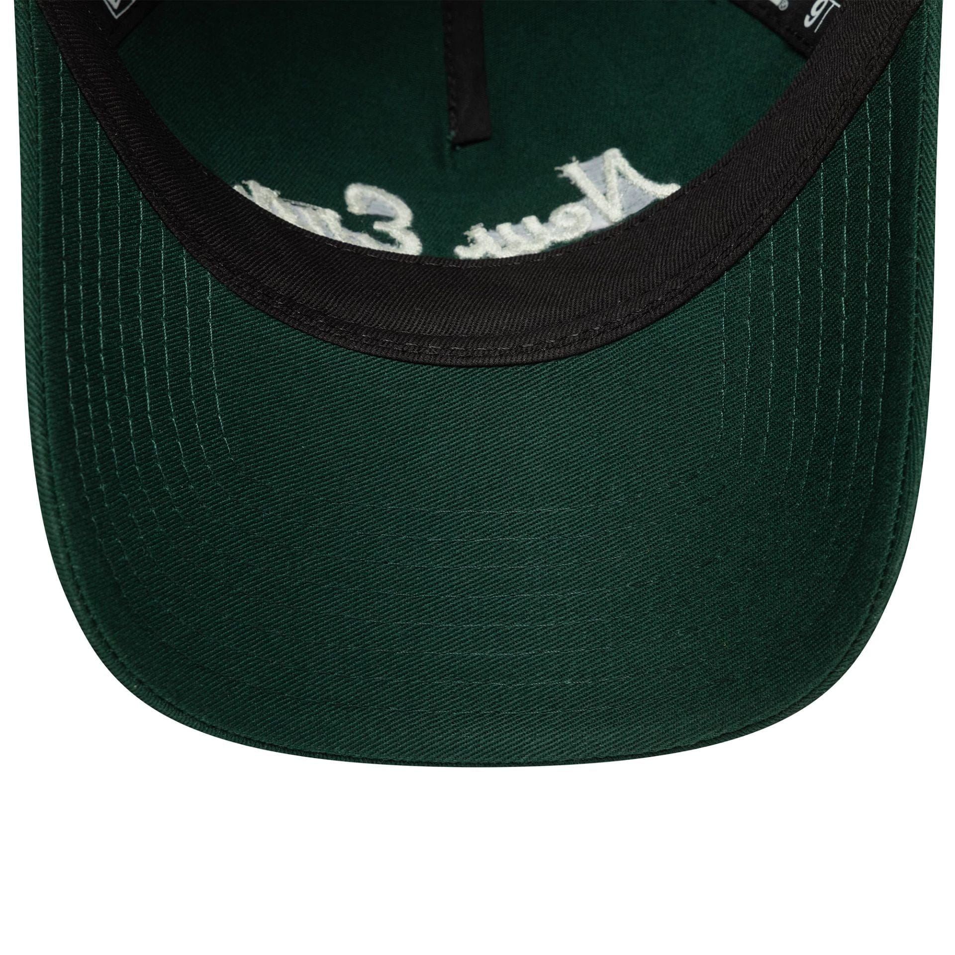 This is a New Era Script Dark Green 9TWENTY A-Frame Adjustable Cap 5