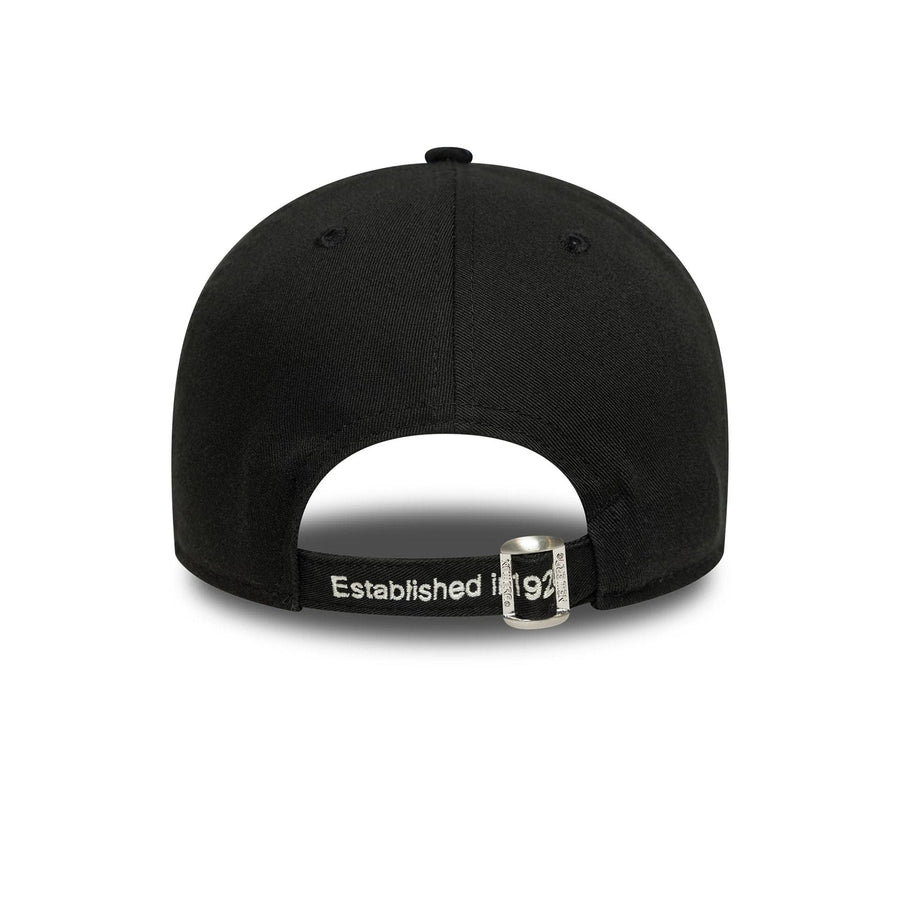 This is a New Era Script Black 9TWENTY A-Frame Adjustable Cap 4